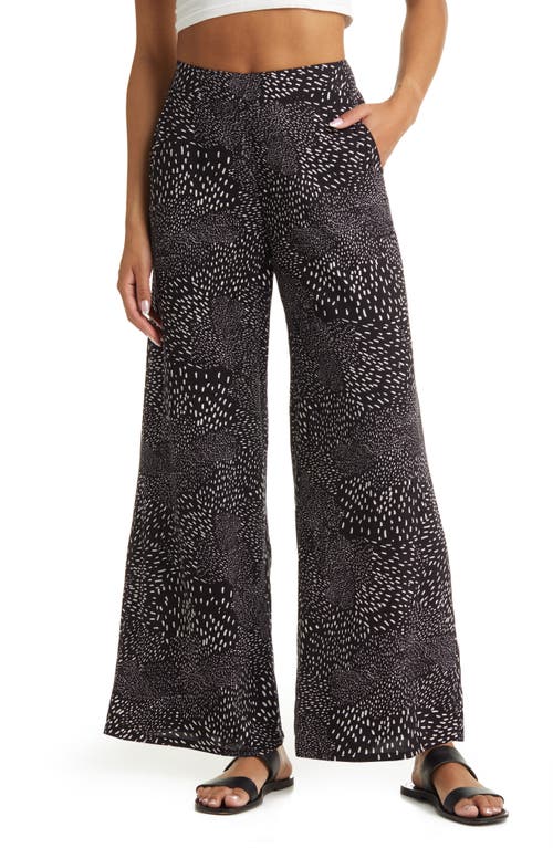 Roxy Small Hours Wide Leg Pants in Anthrocite Lovely Day, Size Medium