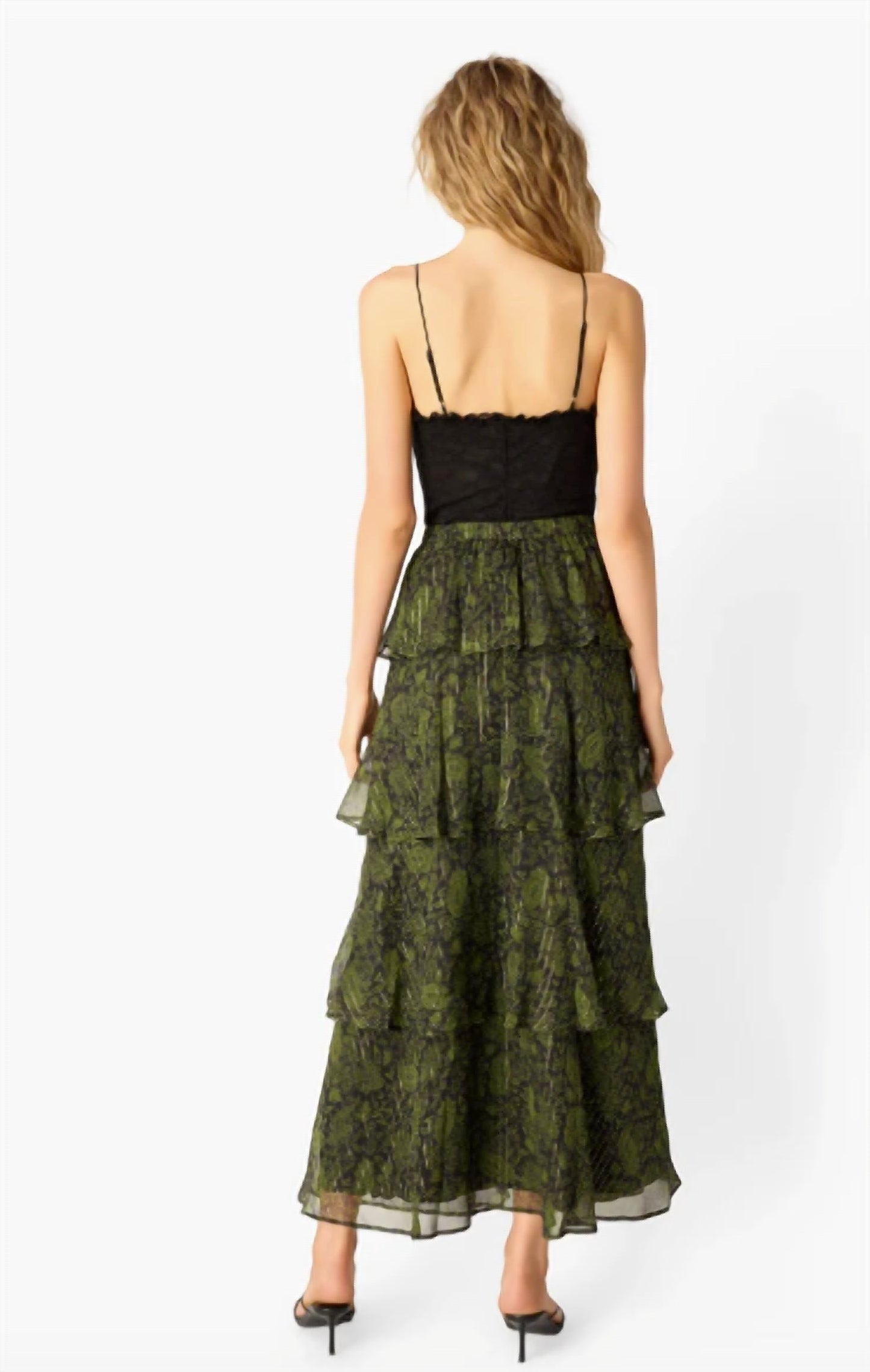 Cami Nyc - Gaia Metallic Chiffon Tiered Maxi Skirt