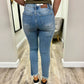 Judy Blue - Side Panel Detail With Frayed Hem Jeans