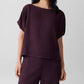 Eileen Fisher - Woven Plissé Dolman Sleeve Top