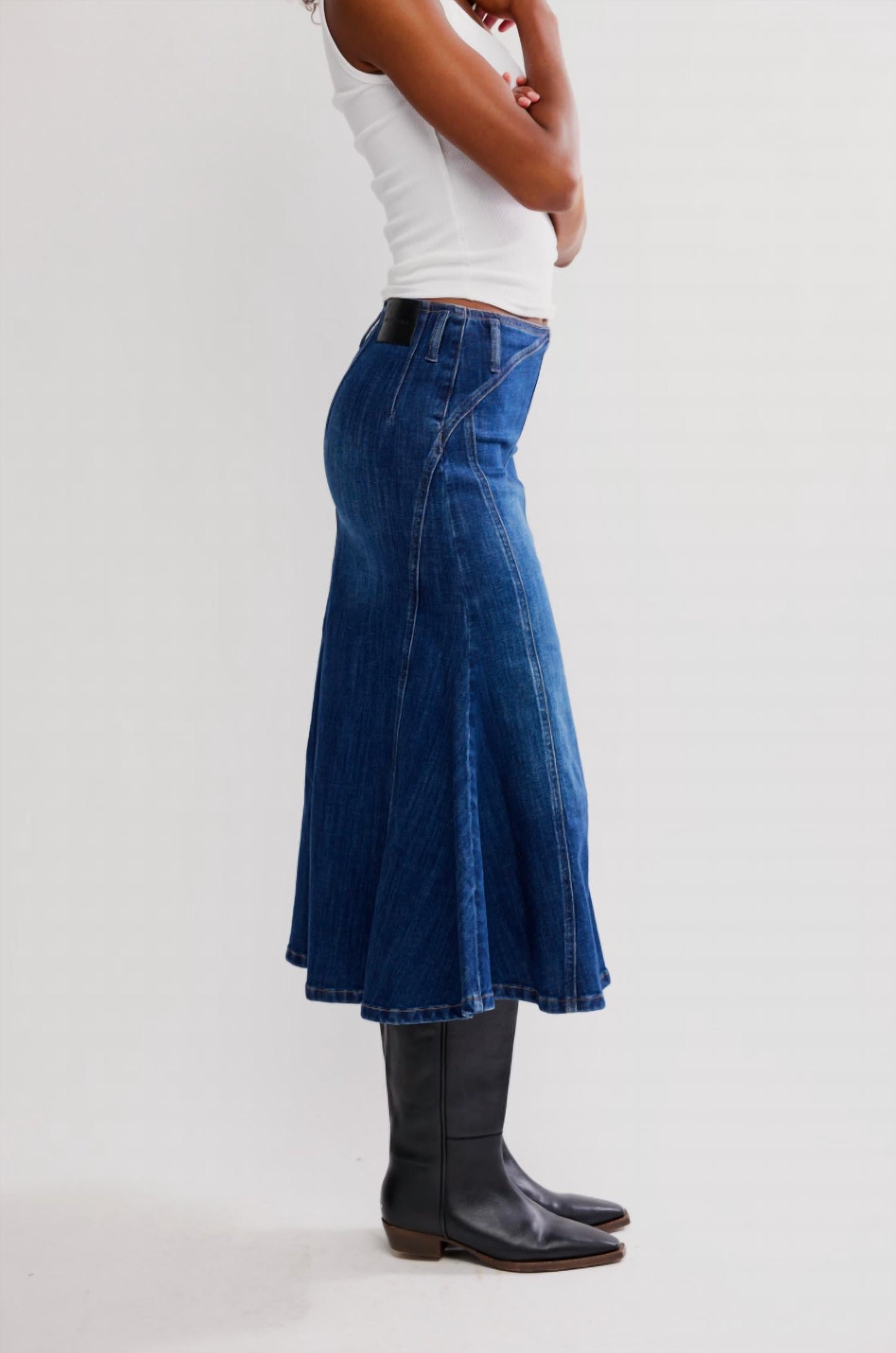 Free People - Zia Midi Denim Skirt