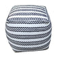 Lani Handcrafted Fabric Pouf - Durable Cotton Square in Natural / Black