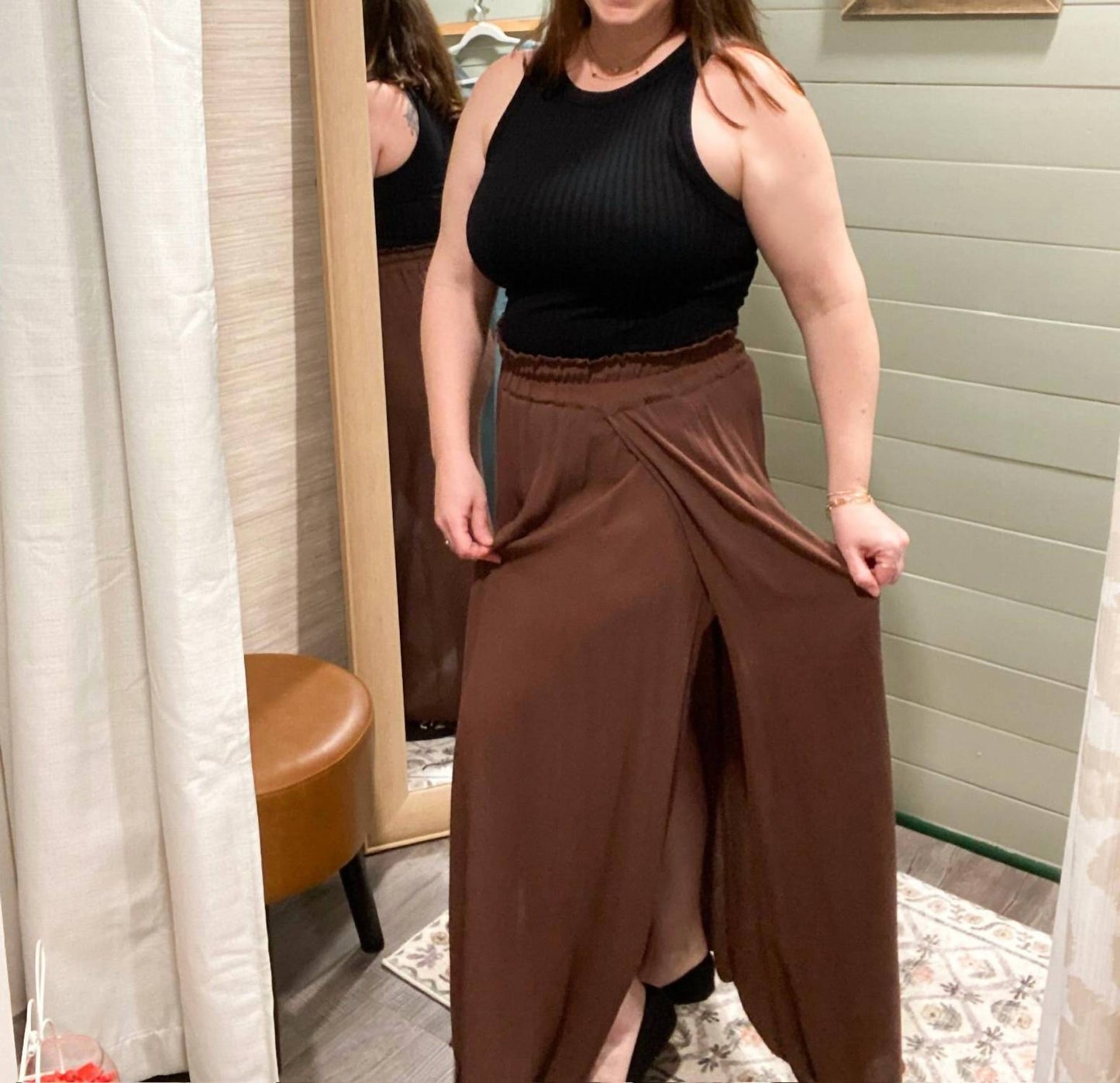 Zenana - Woven Crinkle Gauze Long Skirt
