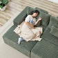 87' Oversized Sectional Lounge Chaise with Plush Corduroy Fabric