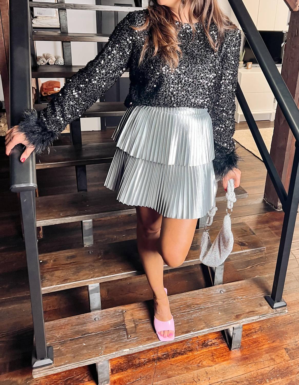 Endless Rose - Holiday Party Pleated Mini Skirt