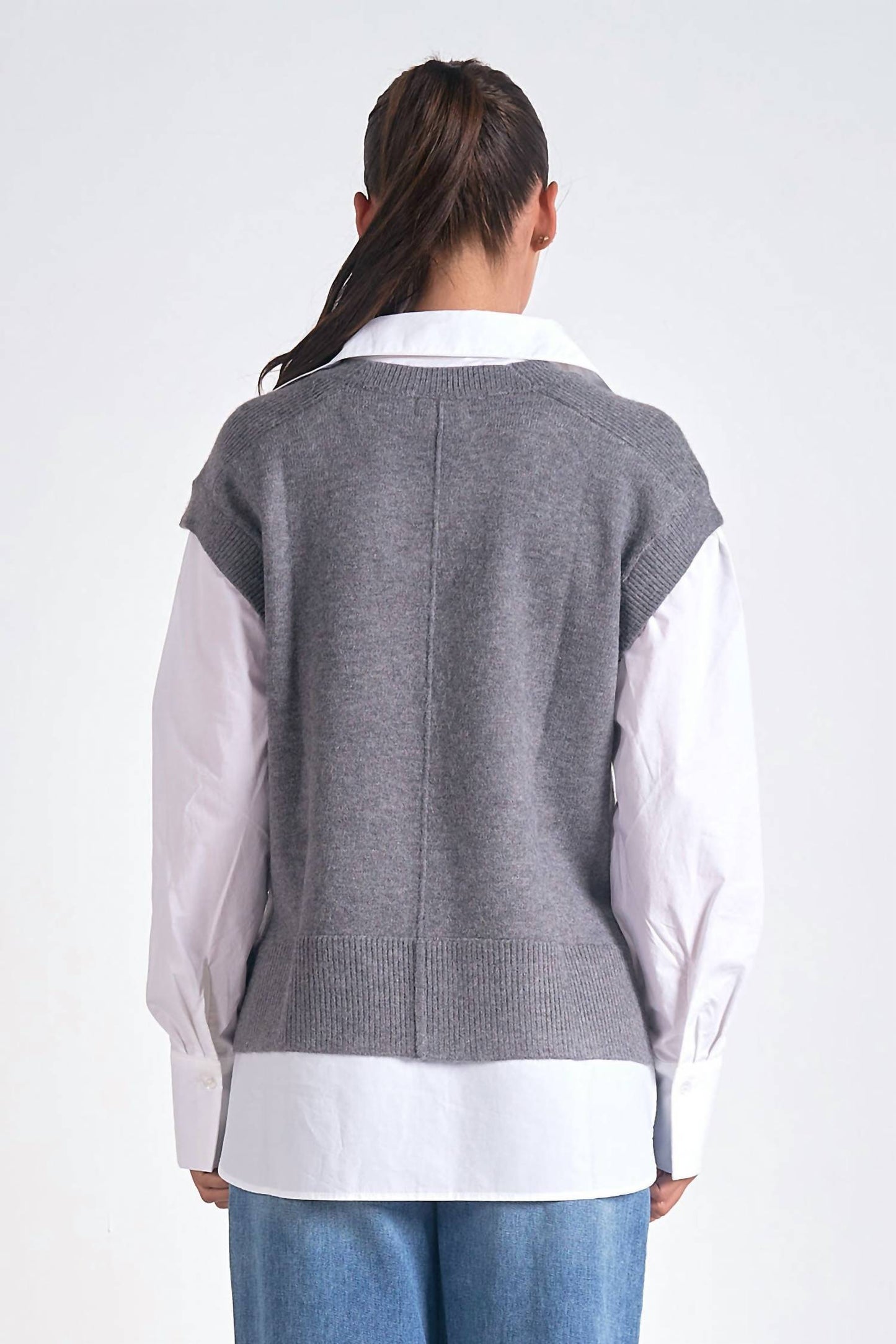Elan - Andrea Sweater Vest/Shirt Combo