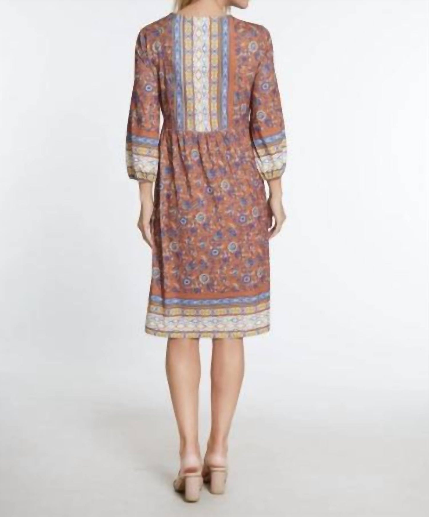 Multiples - 3/4 Sleeve V-Neck Mini Dress