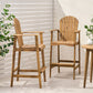Outdoor Acacia Wood Adirondack Barstools (Set of 2)