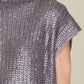 She + Sky - Metallic Ribbed Sweater Tank Top