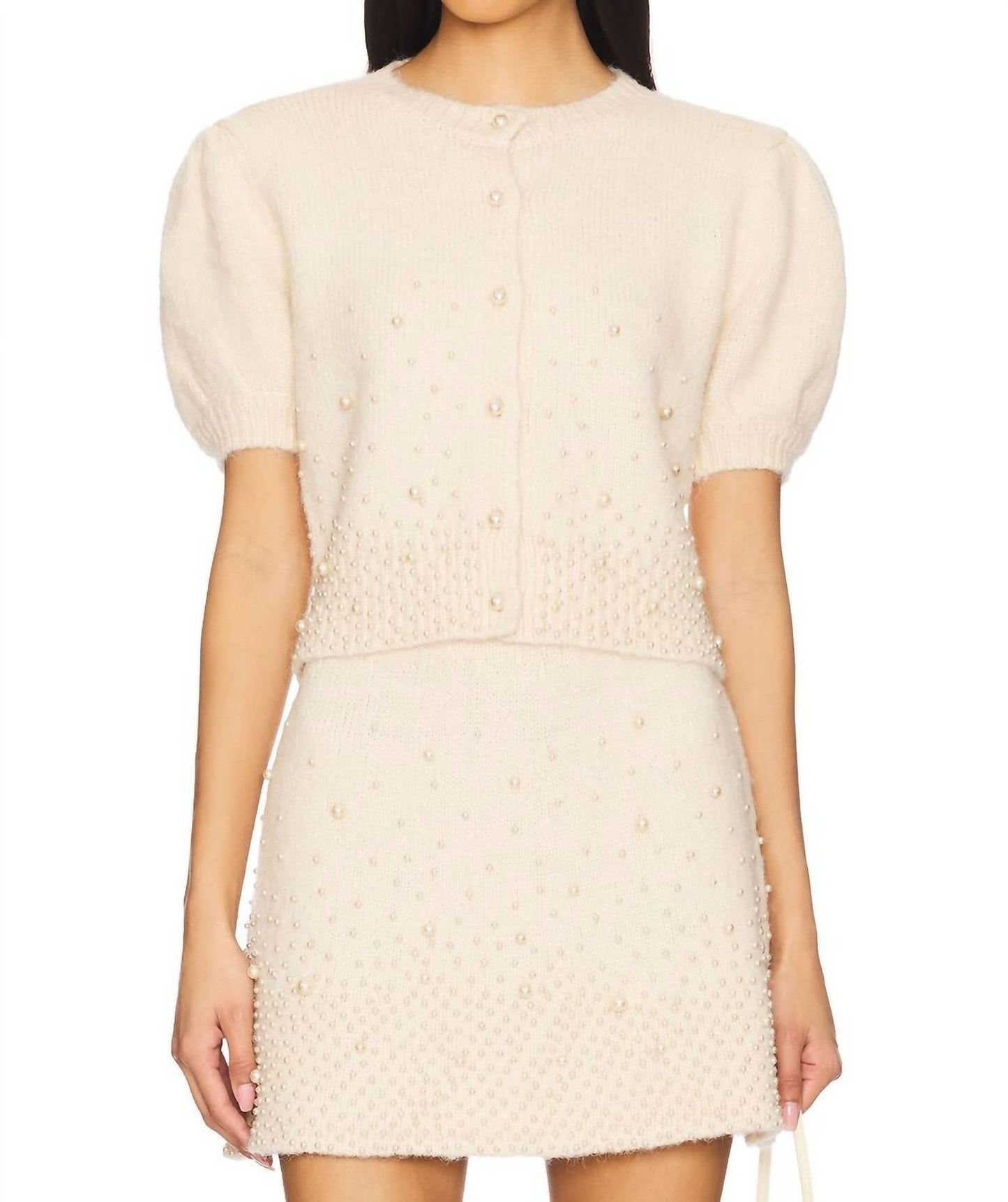 Astr - Joly Pearl Embellished Cardigan
