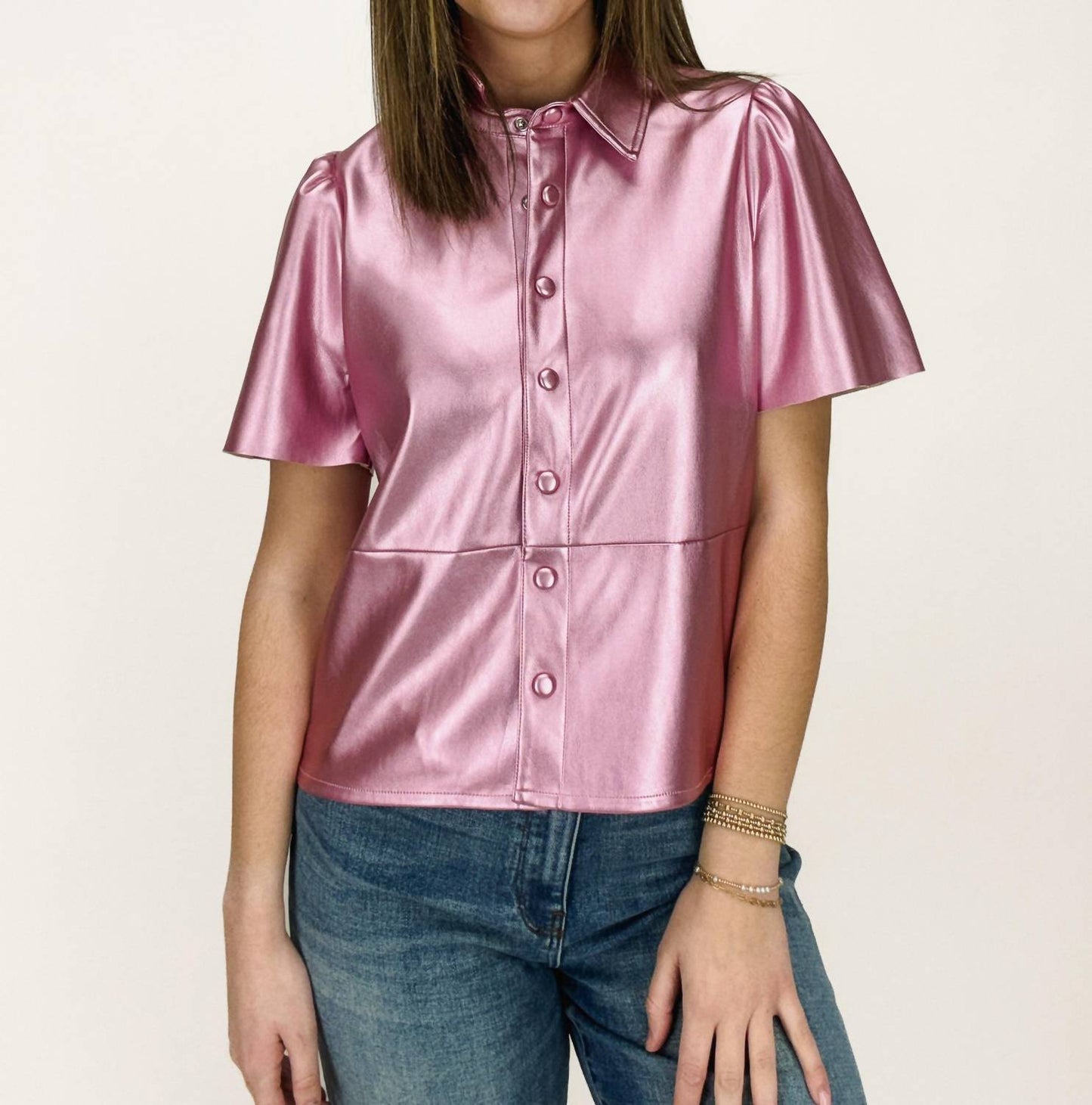 Dolce Cabo - Carter Metallic Leather Top