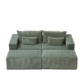 87' Oversized Sectional Lounge Chaise with Plush Corduroy Fabric