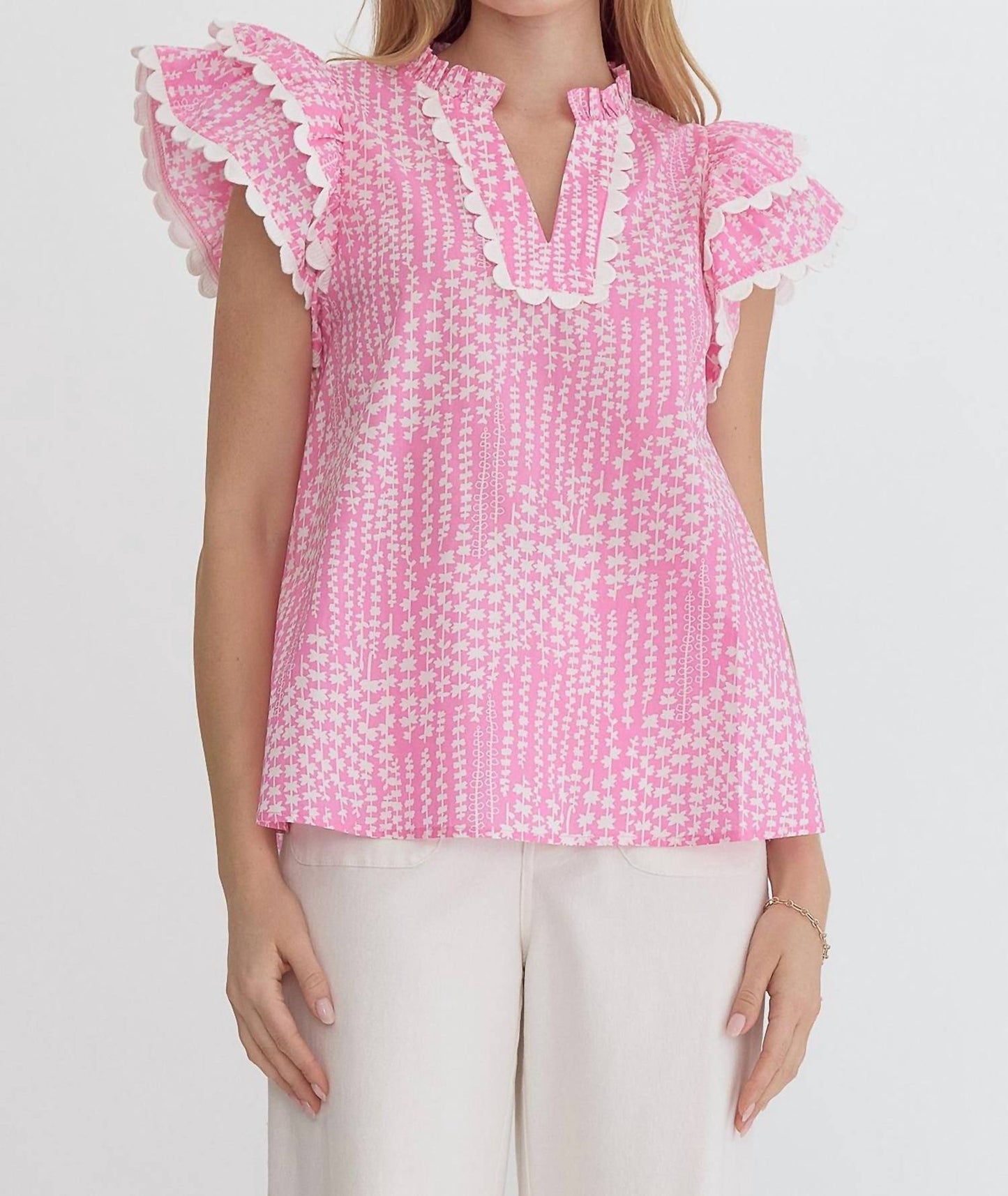 Entro - Ric Rac Floral Top