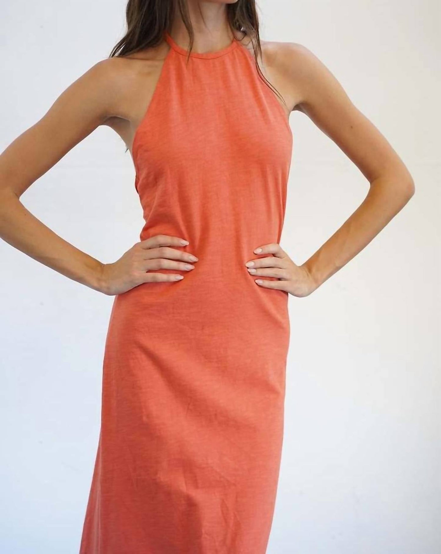 Lna - Bib Halter Midi Dress