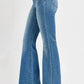 Risen - Full Size Front Patch Pocket Flare Jeans Plus Size