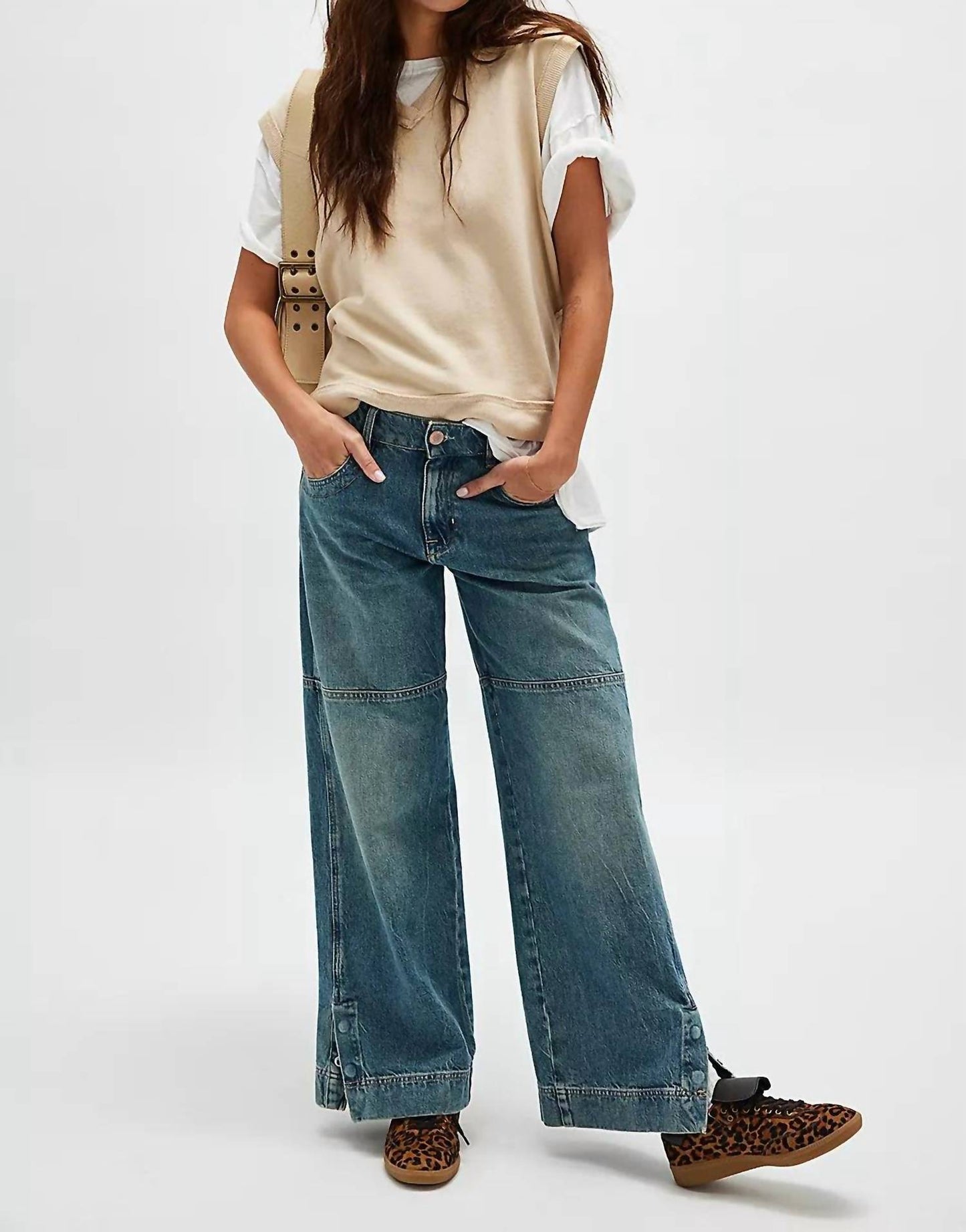 Free People - Benji Relaxed Wide Leg Jean