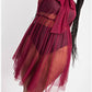 The Curve La - Fine Like Wine Sheer Bow-tie Top