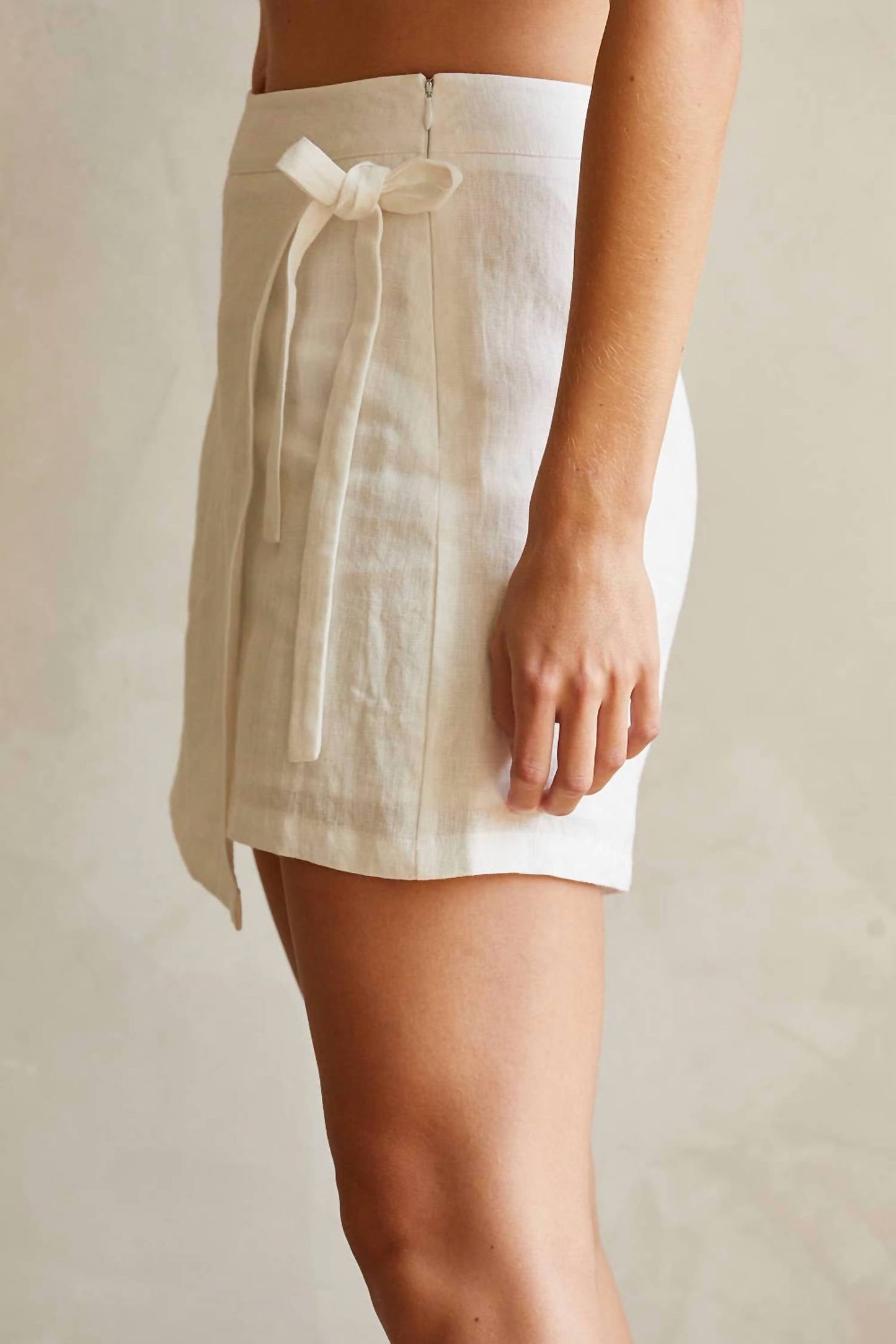 Crescent - Adelle Linen Wrap Mini Skort