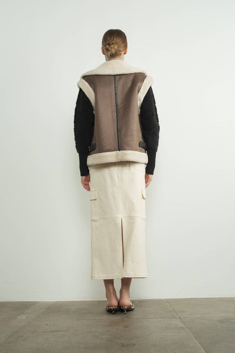 Aaron & Amber - Faux Leather Tabbed Collar Vest