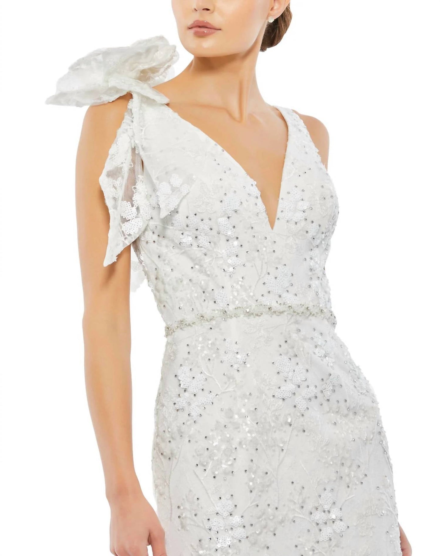 Mac Duggal - Floral Embellished Midi Dress