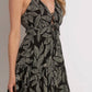Elan - Cartagena Print Spaghetti Strap Tie Waist Mini Dress