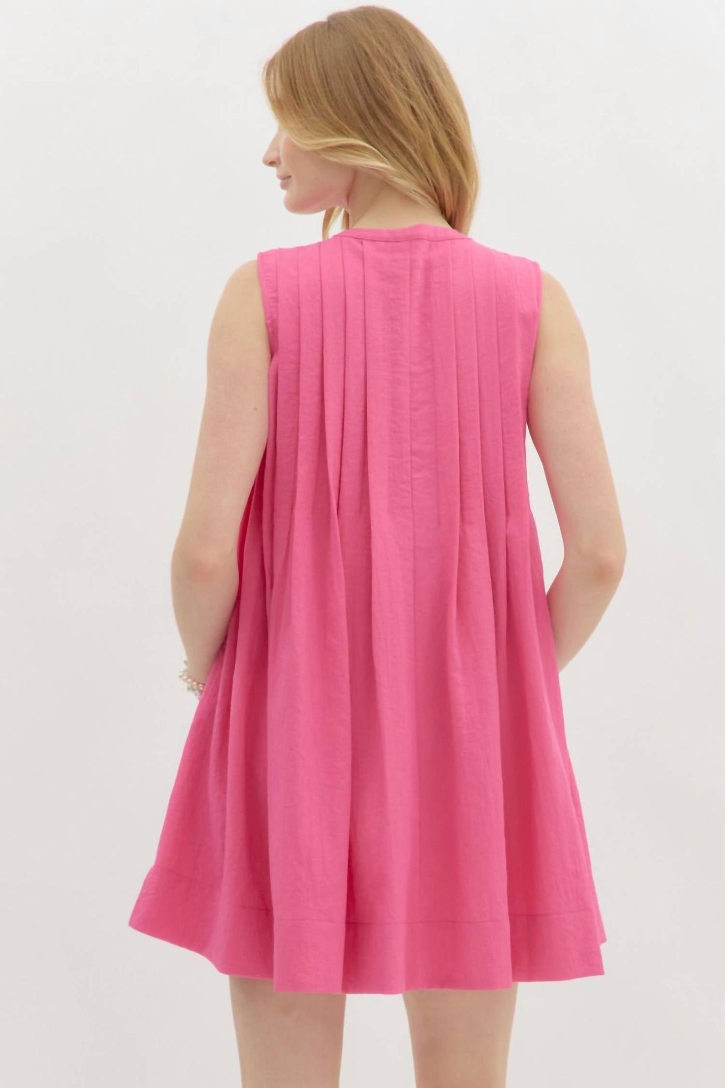 Entro - Bow Detailed Pleated Mini Dress