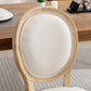French Style Solid Wood Frame Linen Back Dining Chair Set of 2
