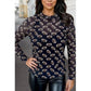 Aapparella - Women's Mesh Football Print Long Sleeve Top