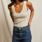 Perfectwhitetee - Maria V-neck Stripe Blondie Tank