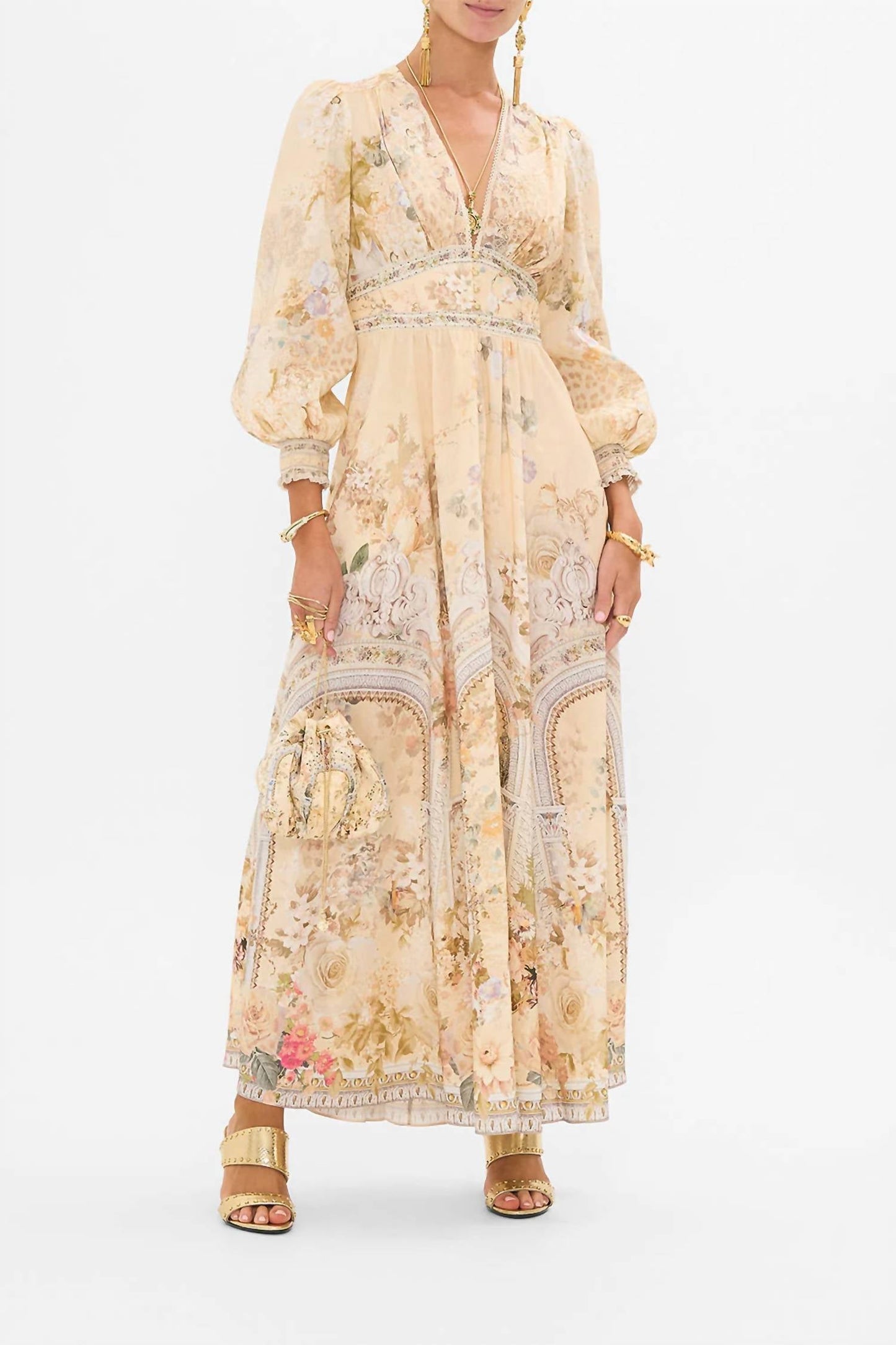 Camilla - Button Maxi Dress With Shaped Waistband