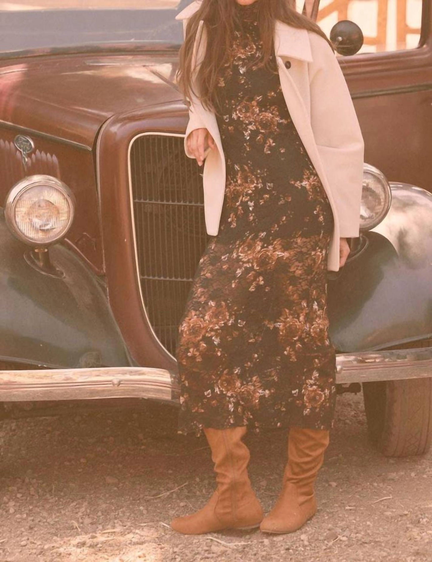 Promesa - Floral Print Lace Dress