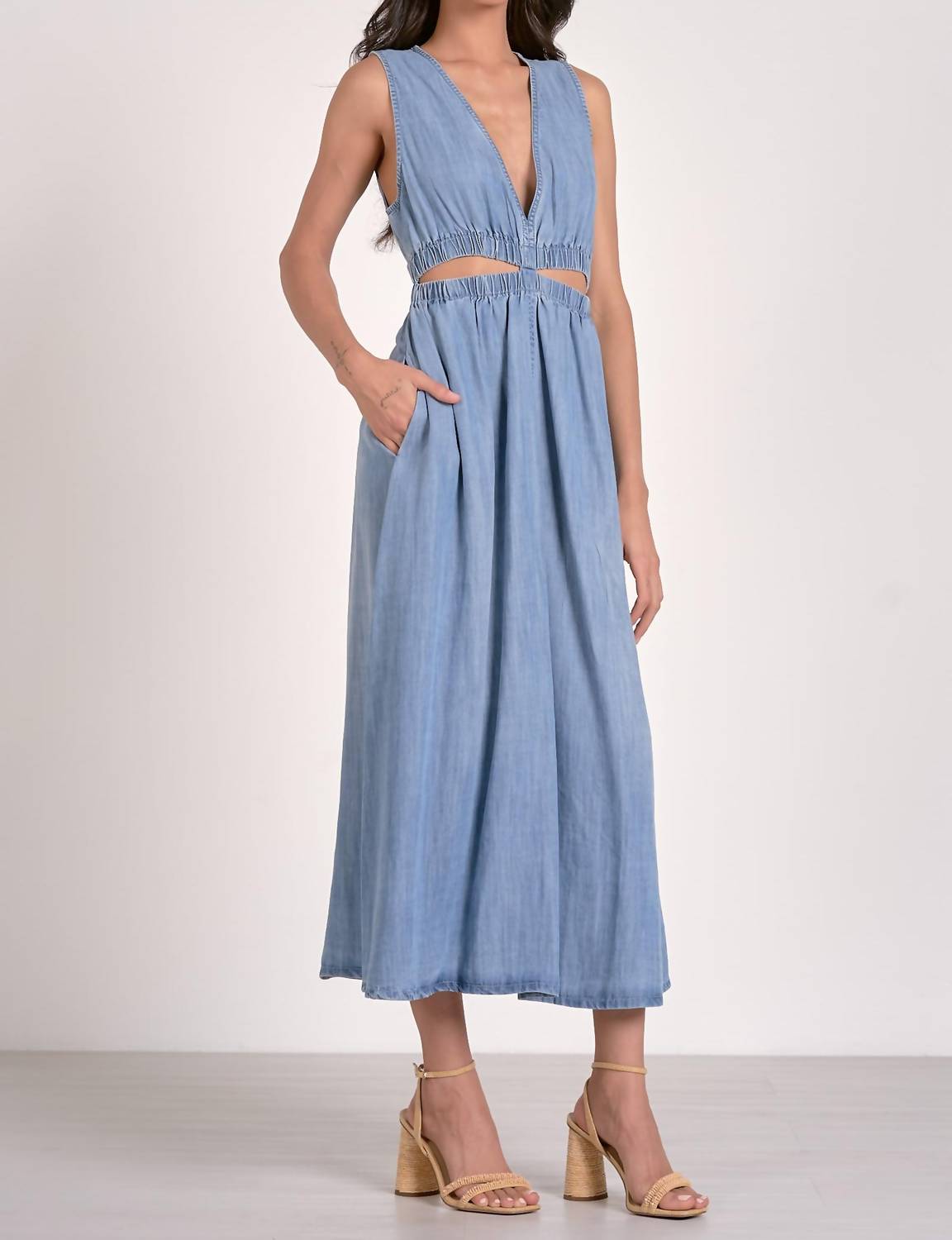 Elan - Delilah Midi Cut Out Dress