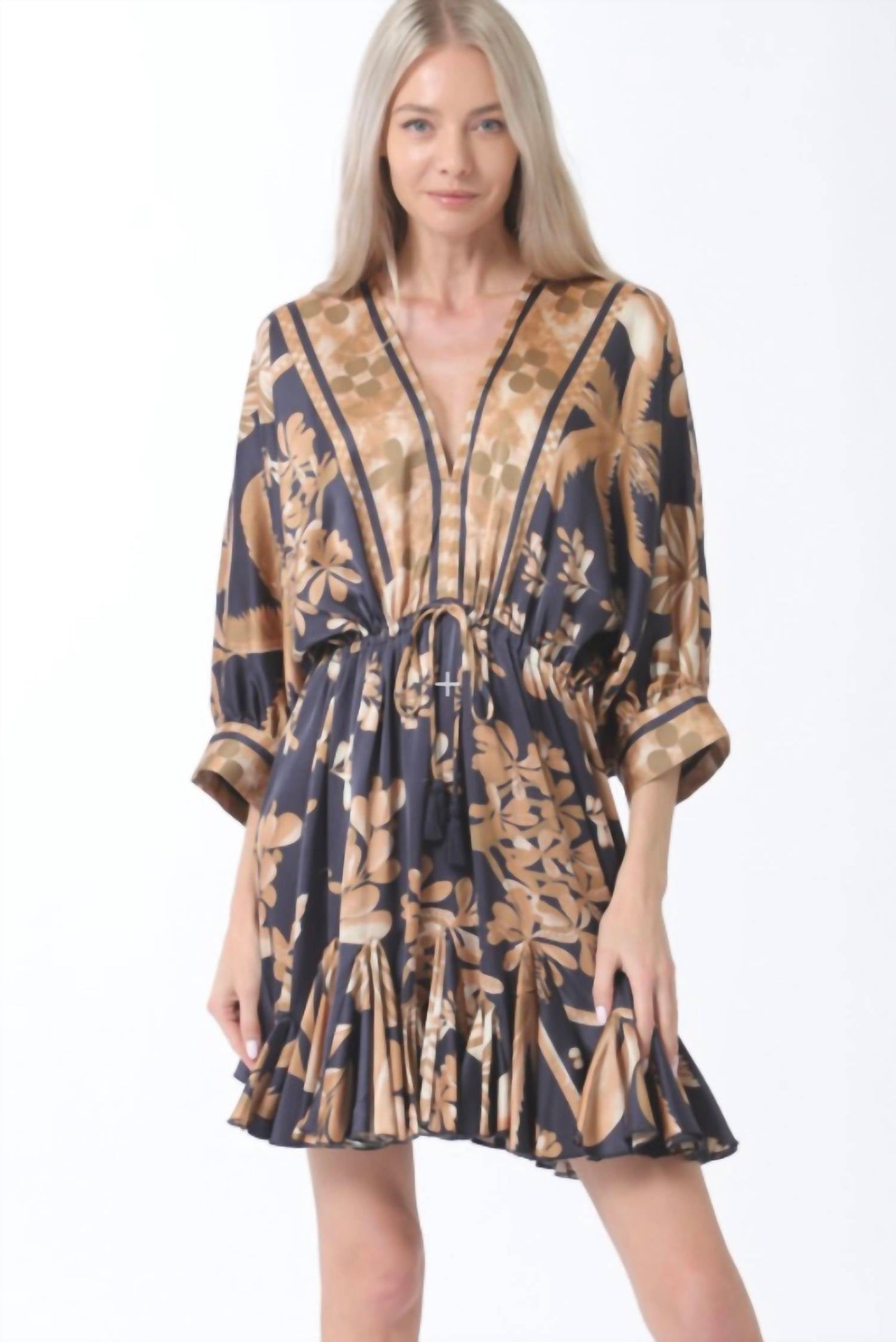 Aakaa - Multi Border Print Dress