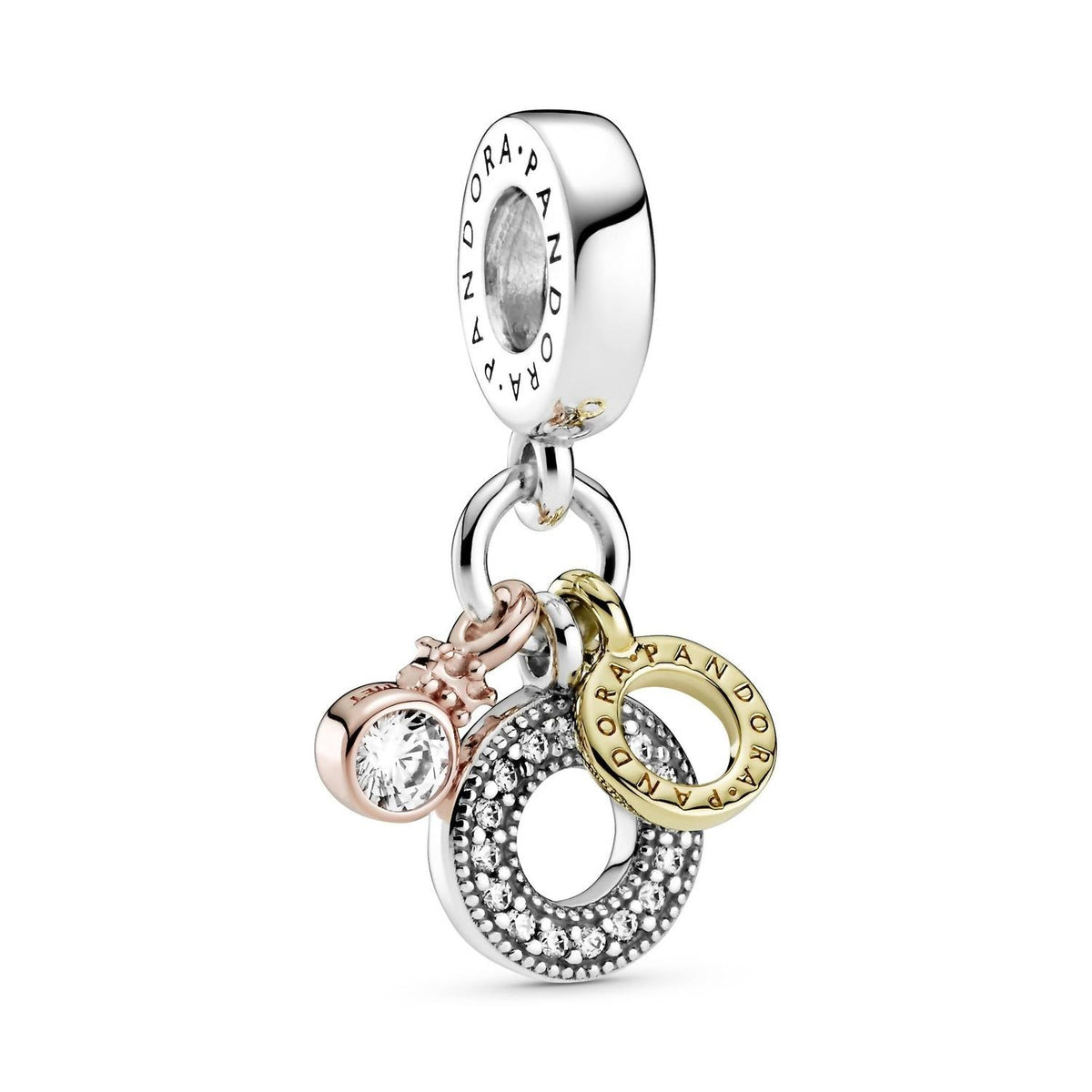 Pandora - Women's Triple Monogram And Logo Dangle Charm