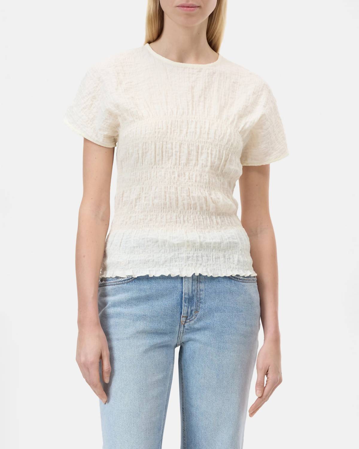 Closed - Crinkle Short Sleeve Top