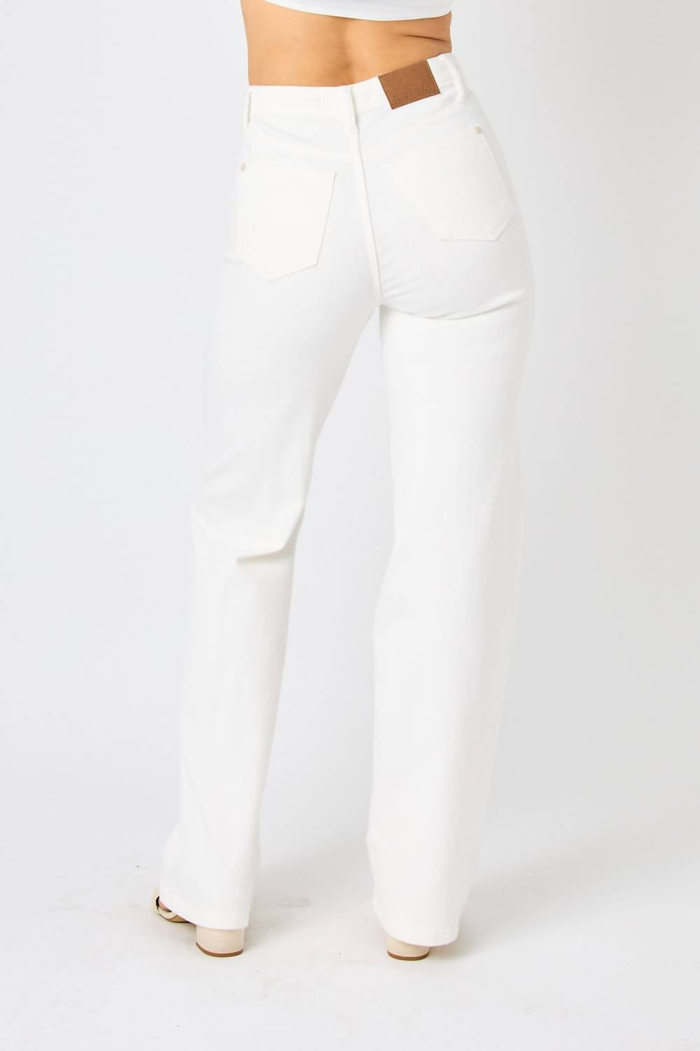 Judy Blue - High-waisted Braided Detail Wide Leg Jeans