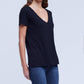 L'Agence - Daija Relaxed V-Neck Tee