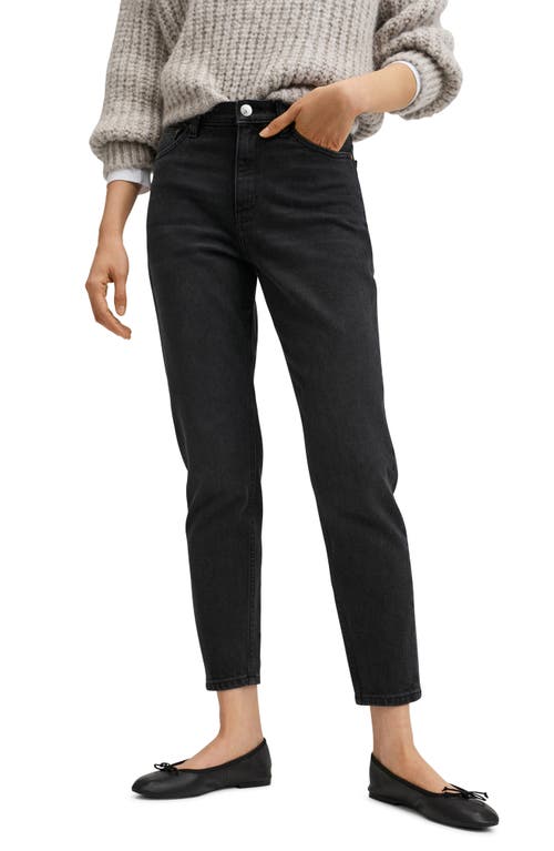 mango-black-high-waist-straight-leg-mom-jeans