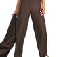 TOPSHOP High Waist Side Slit Trousers - Brown
