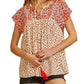 Little Daisy Closet - Embroidery Detail Split Neck Blouse