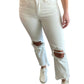 Risen - High-Rise Straight Distressed Jeans