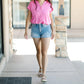 Blu Pepper - Short Roll Sleeve Button Down Shirt