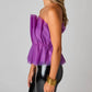 Buddylove - Giselle Iris Pleated Tulle Strapless Crop Top