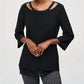 Joseph Ribkoff - Studded Cutout Neck Tunic