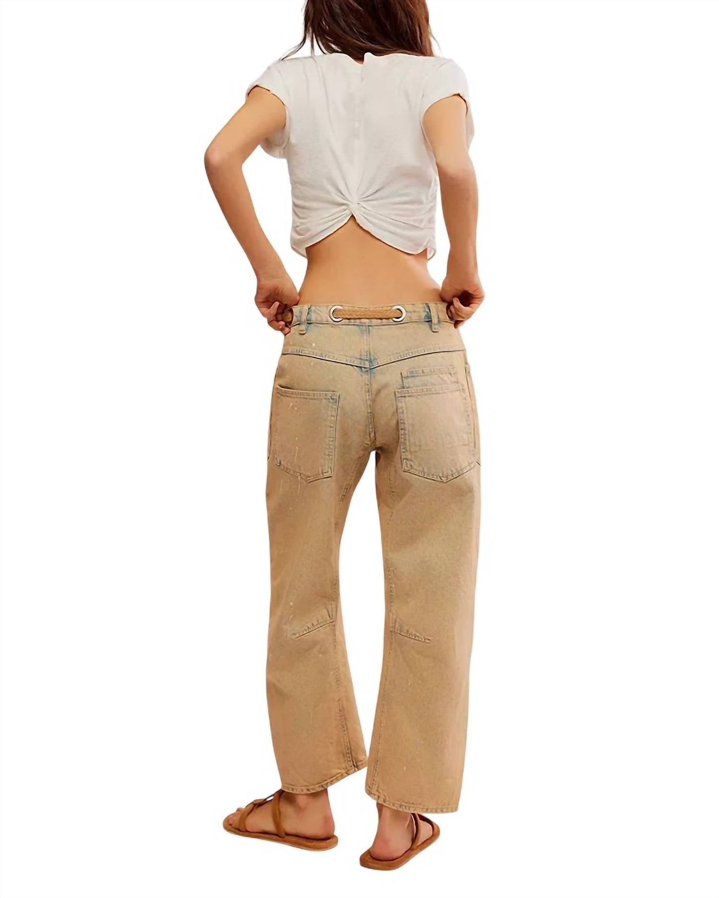 Free People - Moxie Low Slung Pull On Barrel Jeans
