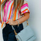 Esqualo - Striped Knit Front Blouse