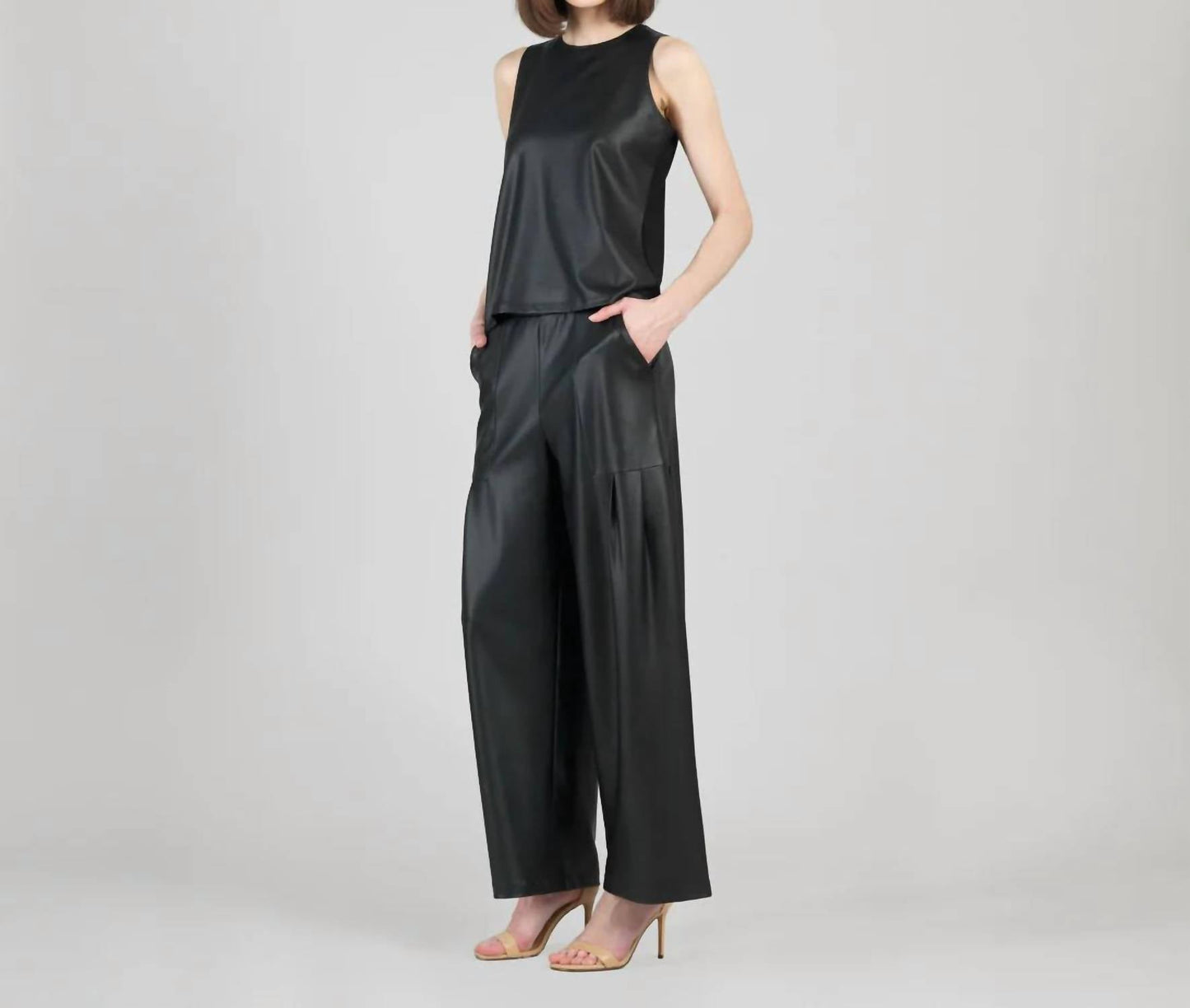 Clara Sunwoo - Liquid Leather High Scoop Modern Tank Top