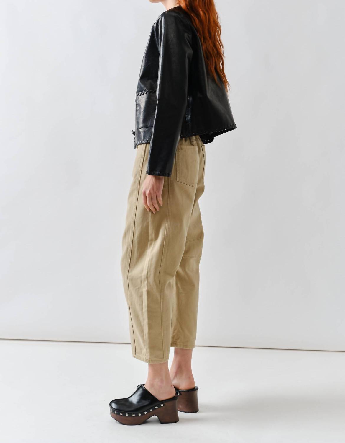 Aaron & Amber - Whipstitch Faux Leather Jacket