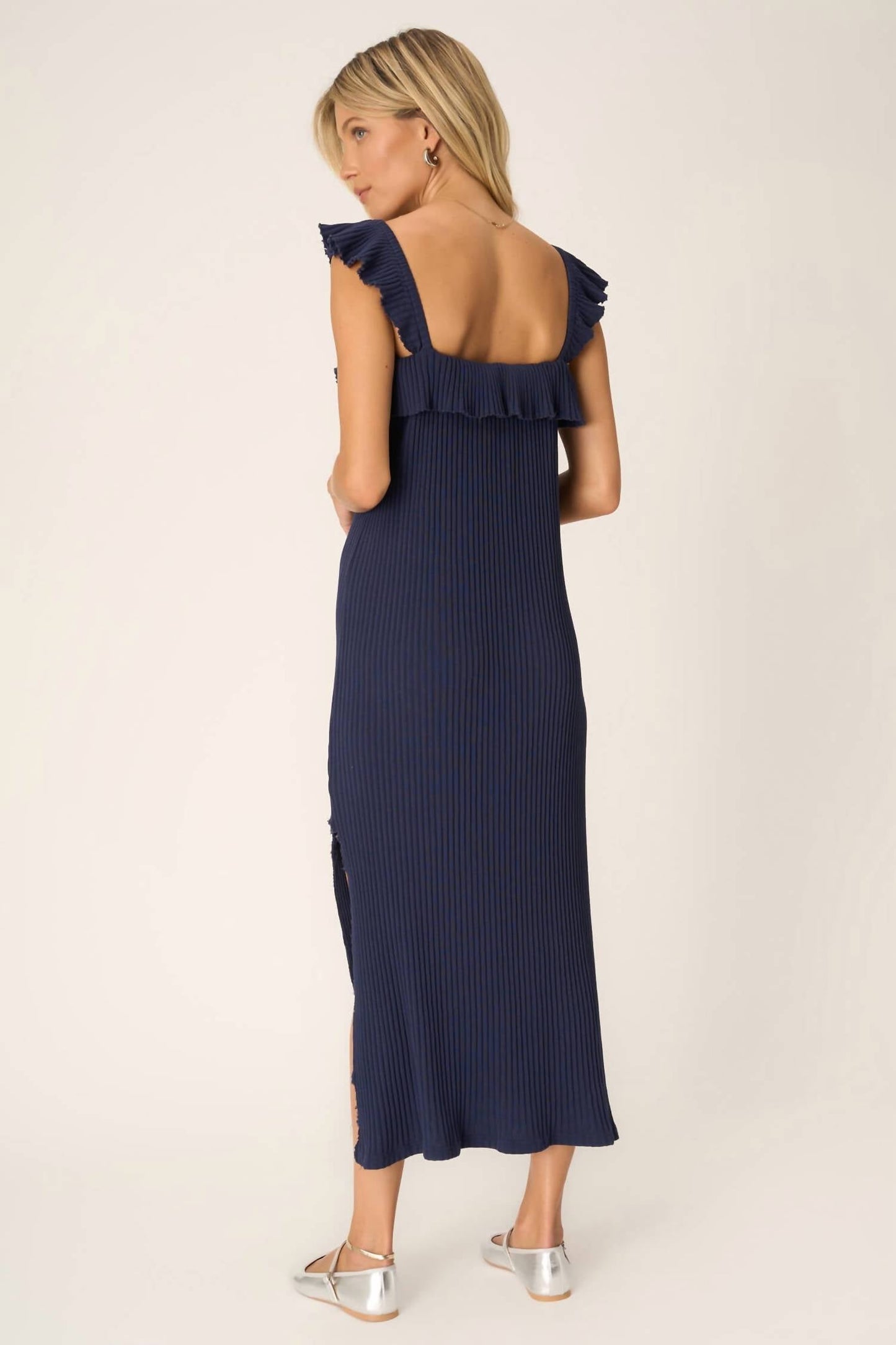 Deluc - Mona Ruffle Sleeve Rib Dress