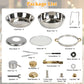4pcs Round Chafing Dish Buffet Set 4.76qt Stainless Steel